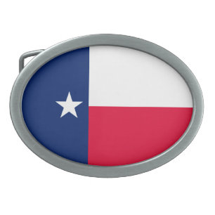 Texas State Flag Design Oval Belt Buckle