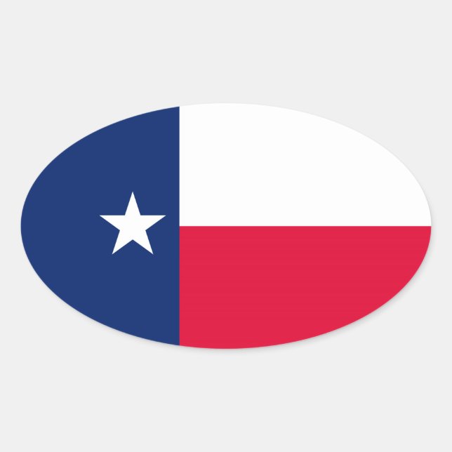 Texas State Flag Design Oval Sticker (Front)