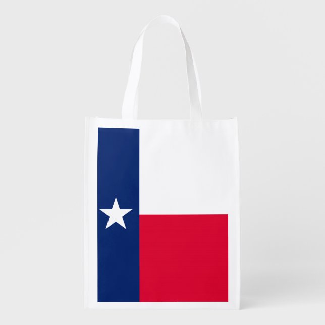 Texas State Flag Design Reusable Grocery Bag (Front)