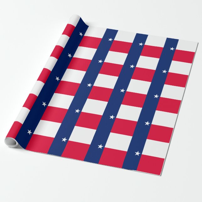 Texas State Flag Design Wrapping Paper (Unrolled)