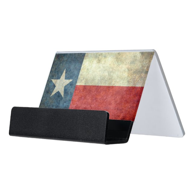 Texas State Flag Desk Business Card Holder (Angled Front)