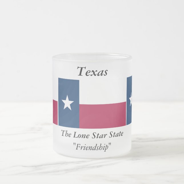 Texas State Flag Frosted Glass Coffee Mug (Center)