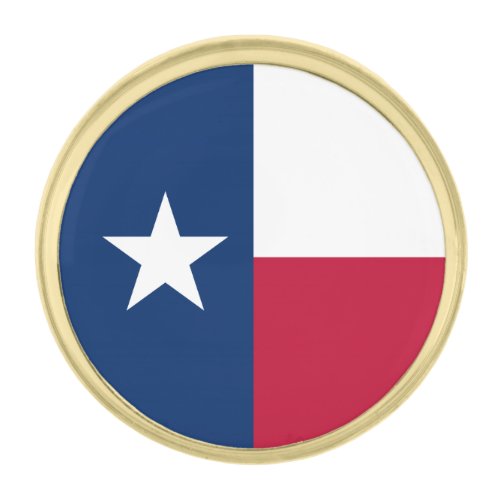 Texas State Flag Gold Finish Lapel Pin