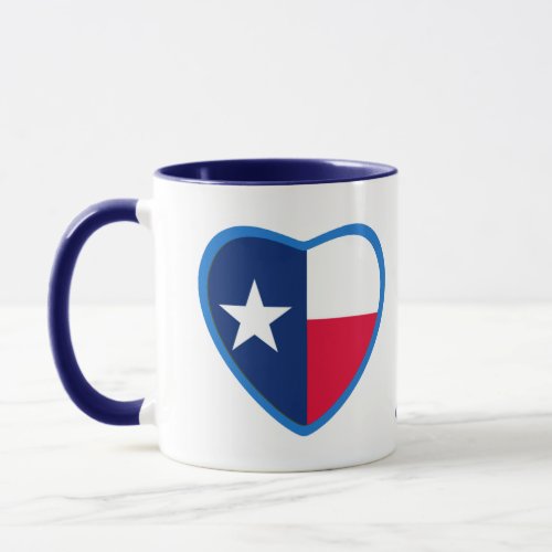 Texas State Flag Heart Mug