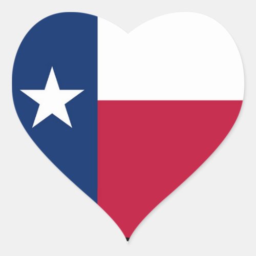 Texas State Flag Heart Sticker
