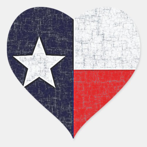 TEXAS STATE FLAG HEART STICKER
