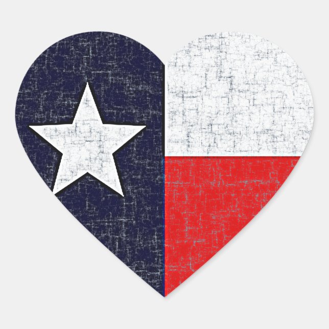 TEXAS STATE FLAG HEART STICKER (Front)