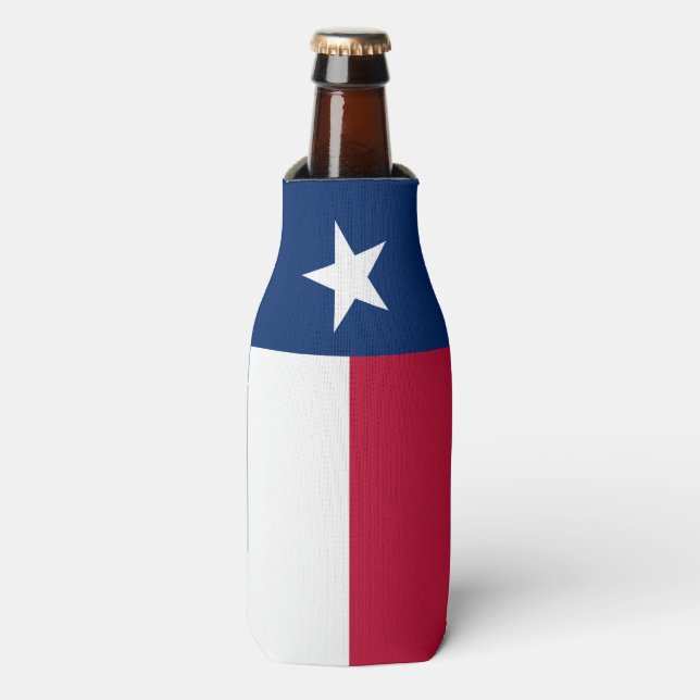 Texas state flag - high quality authentic color bottle cooler (Bottle Front)