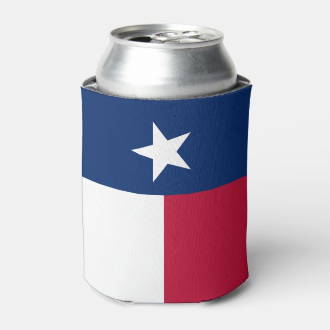 Texas state flag - high quality authentic color can cooler (Can Front)