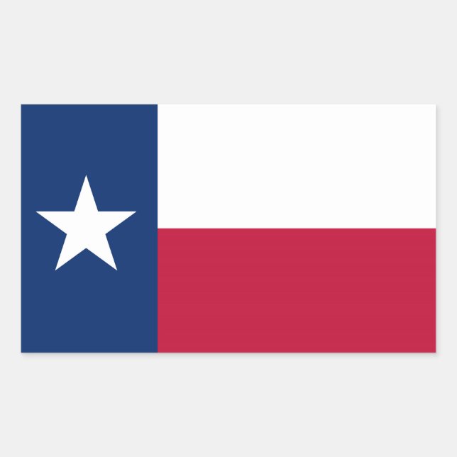 Texas state flag - high quality authentic color rectangular sticker (Front)