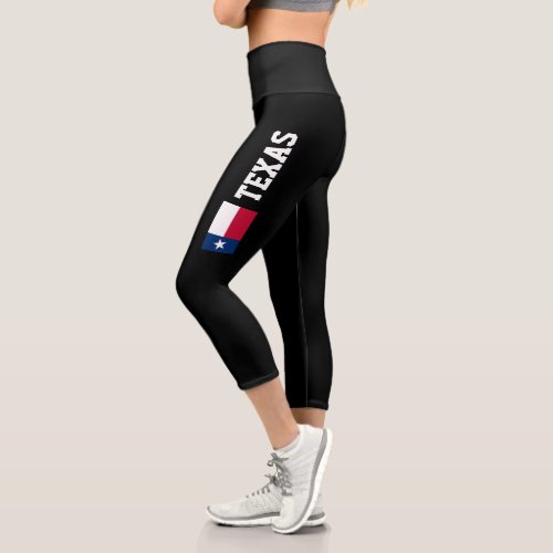 Texas state flag high waist cropped Capri leggings