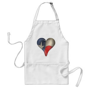 Texas State Flag In A Heart Adult Apron