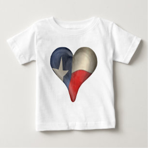 Texas State Flag In A Heart Baby T-Shirt