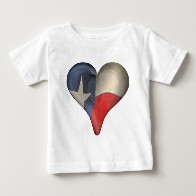 Texas State Flag In A Heart Baby T-Shirt (Front)