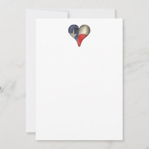 Texas State Flag In A Heart Invitation