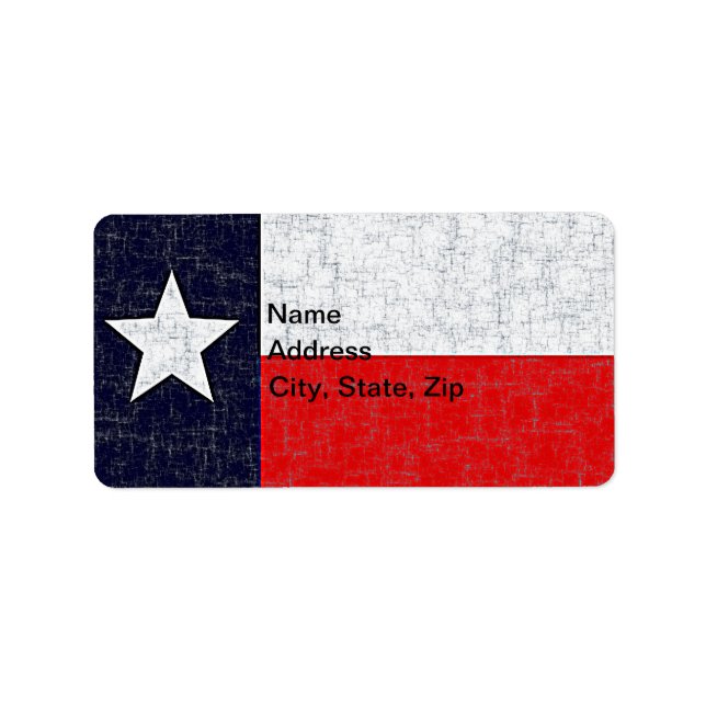 TEXAS STATE FLAG LABEL (Front)