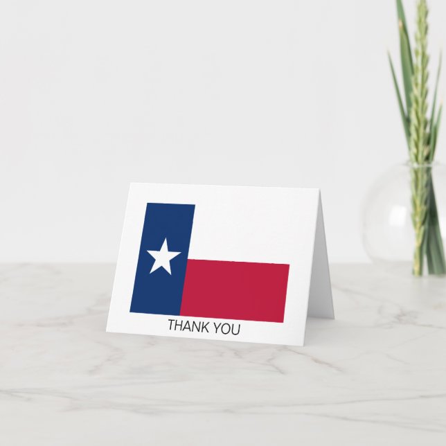 Texas State Flag Letterpress Thank You Card (Front)