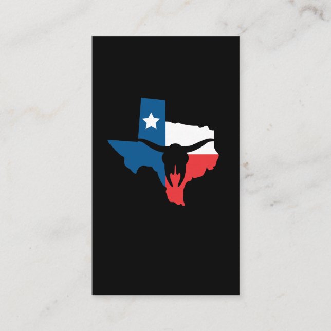 Texas State Flag Longhorn Silhouette Business Card (Front)