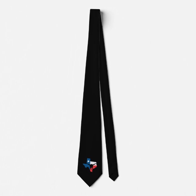 Texas State Flag Longhorn Silhouette Neck Tie (Front)