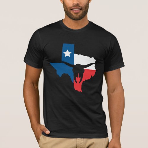 Texas State Flag Longhorn Silhouette T_Shirt