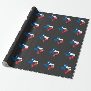 Texas State Flag Longhorn Silhouette Wrapping Paper