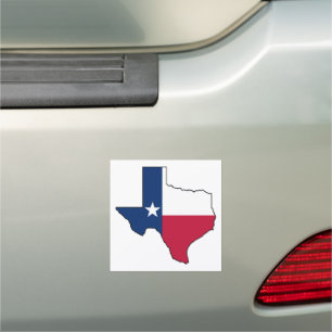 Texas State Flag Map Car Magnet