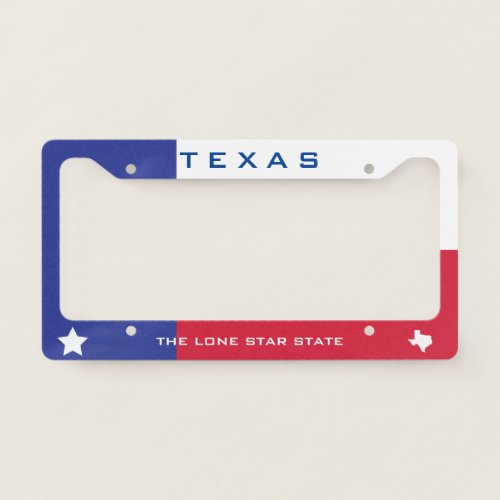 Texas  State Flag Map License Plate Frame