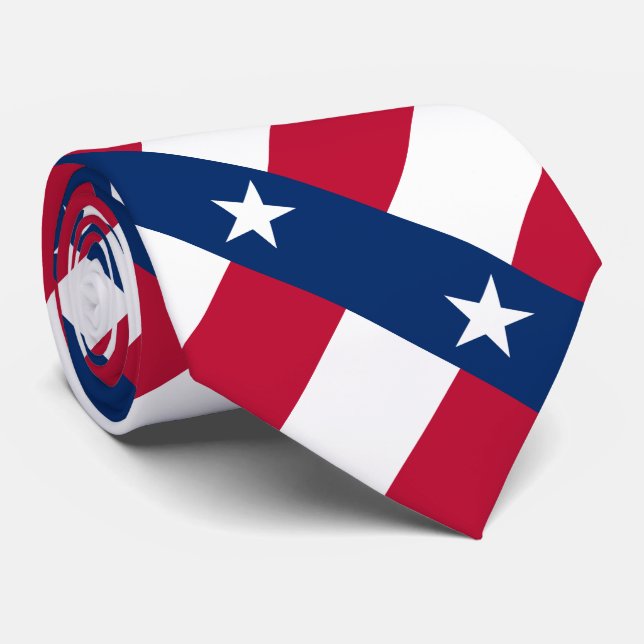 Texas State Flag Neck Tie (Rolled)
