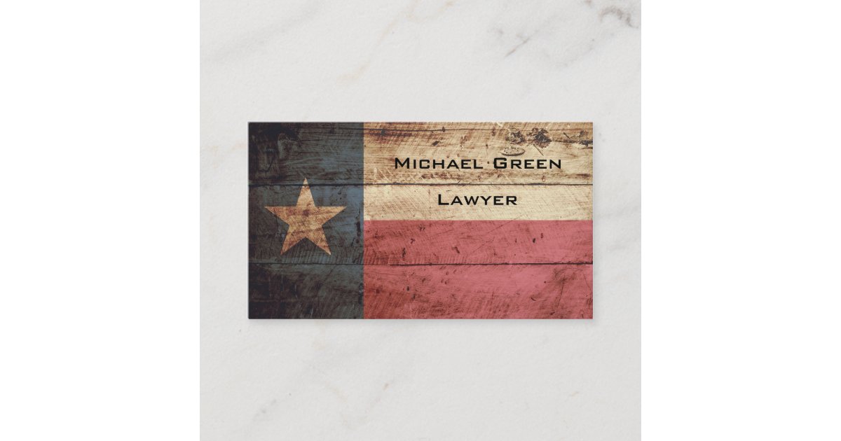 Texas State Flag on Old Wood Grain Business Card | Zazzle.com