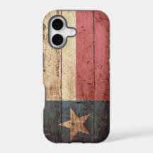 Texas State Flag on Old Wood Grain