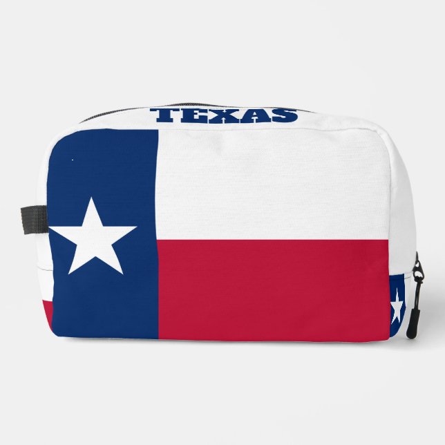 Texas state flag personalized toiletry travel bag (Front)