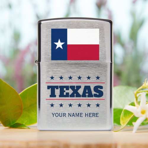 Texas state flag personalized Zippo Lighter