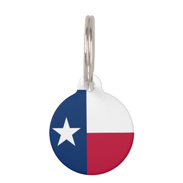 Texas State Flag Pet Name Tag (Back)