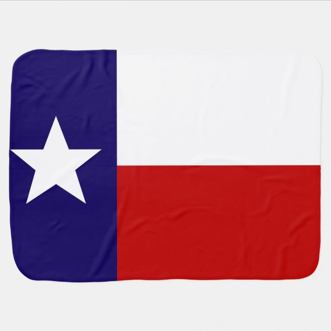 Texas State Flag Print Patriotic Baby Blanket (Horizontal)