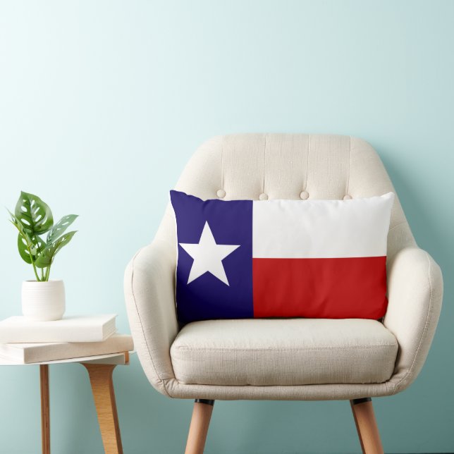 Texas State Flag Print Patriotic Lumbar Pillow (Chair)