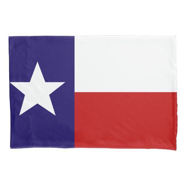 Texas State Flag Print Patriotic Pillow Case (Front)