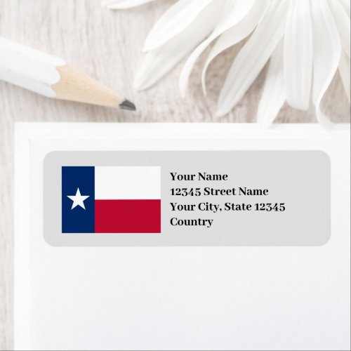 Texas state flag return address labels