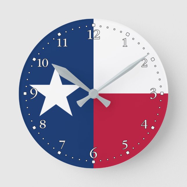 Texas State Flag Round Clock (Front)