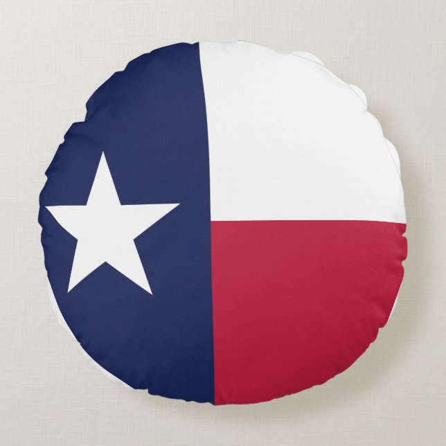 Texas State Flag Round Pillow (Front)