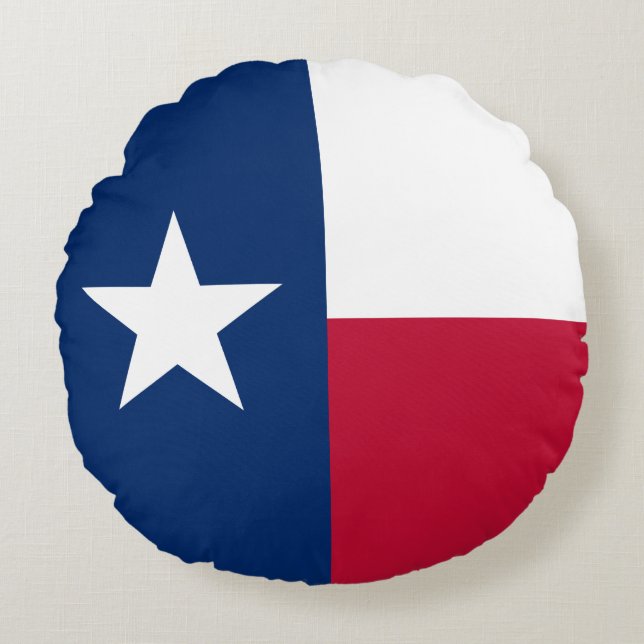 Texas State Flag Round Pillow (Front)