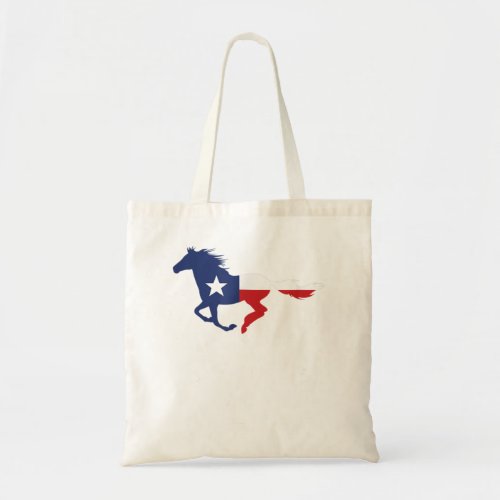 Texas State Flag Running Horse  Tote Bag