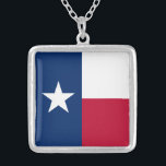 Texas State Flag Silver Plated Necklace<br><div class="desc">Patriotic Texas state flag.</div>