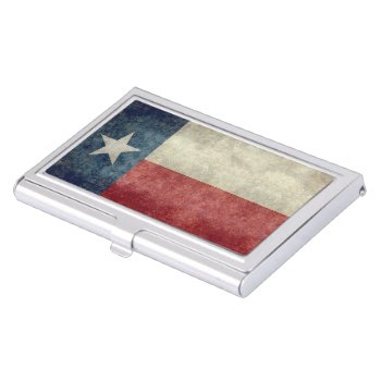 Texas State Flag Vintage Business Card Holder by Lonestardesigns2020 at Zazzle