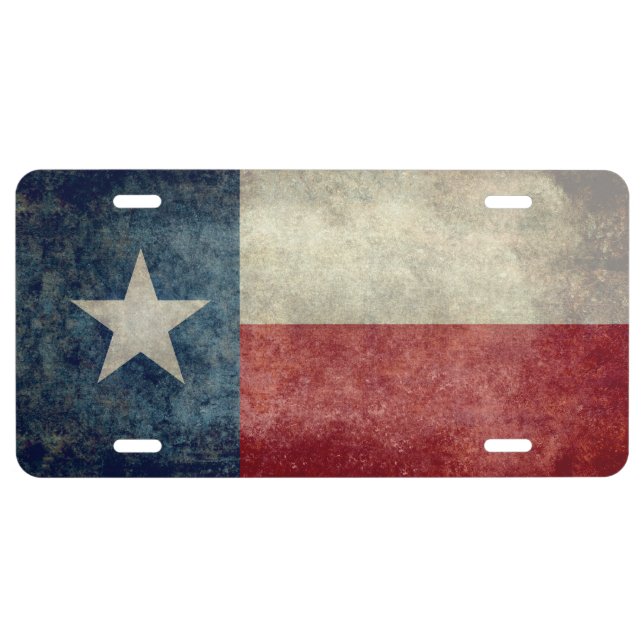 Texas state flag vintage retro License Plates (Front)