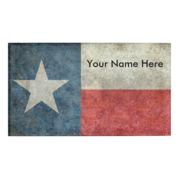 Texas State Flag Vintage Retro Name Badge by Lonestardesigns2020 at Zazzle