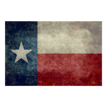 Texas State Flag  Vintage Retro Style Art Poster by Lonestardesigns2020 at Zazzle