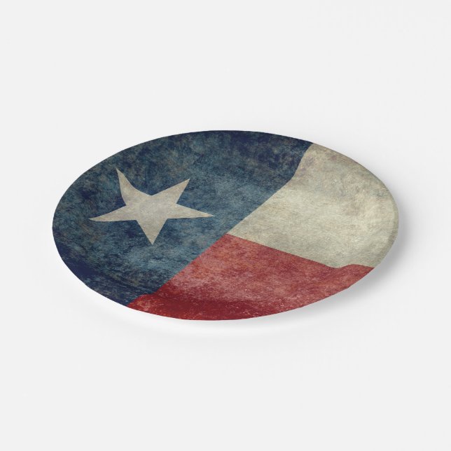 Texas state flag vintage retro style Paper Plates (Angled)