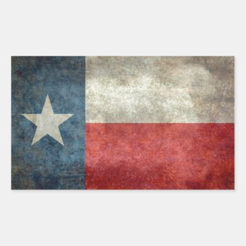 Texas State Flag Vintage Retro Style Rectangular Sticker by Lonestardesigns2020 at Zazzle