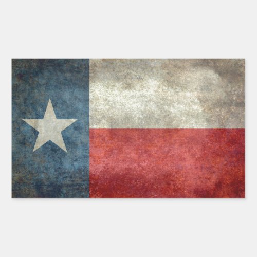 Texas state flag vintage retro style rectangular sticker