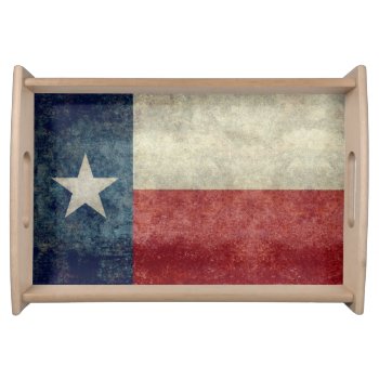 Texas State Flag Vintage Retro Style Serving Tray by Lonestardesigns2020 at Zazzle